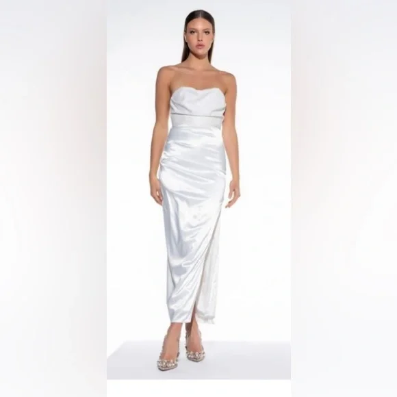 Nwt Size Small White Leather and Silk Dress | Color: White | Size: S | Eeckenrode22'S Closet